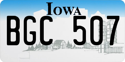 IA license plate BGC507