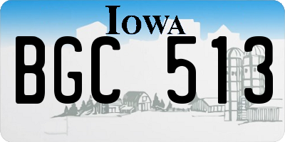IA license plate BGC513