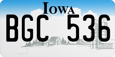 IA license plate BGC536
