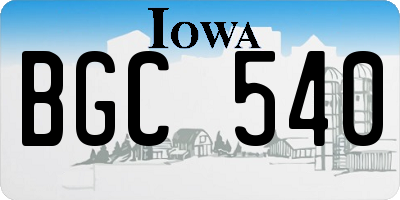 IA license plate BGC540