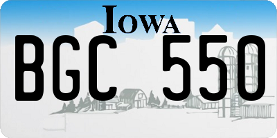 IA license plate BGC550
