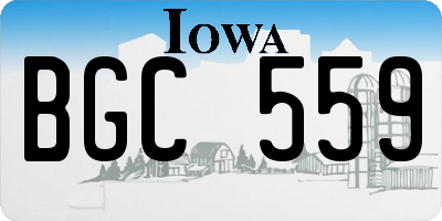 IA license plate BGC559