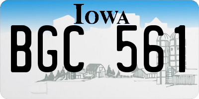 IA license plate BGC561
