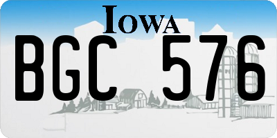 IA license plate BGC576