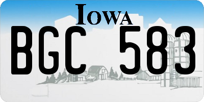 IA license plate BGC583