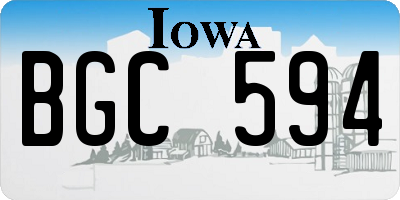 IA license plate BGC594