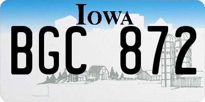IA license plate BGC872