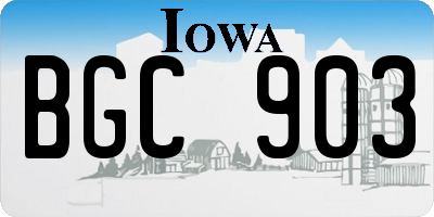 IA license plate BGC903