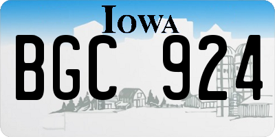 IA license plate BGC924