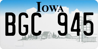 IA license plate BGC945