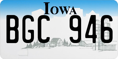 IA license plate BGC946
