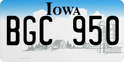 IA license plate BGC950