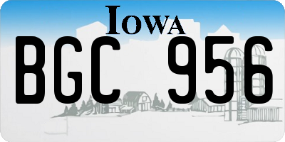 IA license plate BGC956