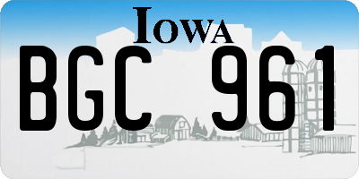 IA license plate BGC961