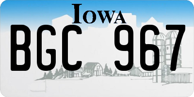 IA license plate BGC967