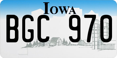 IA license plate BGC970