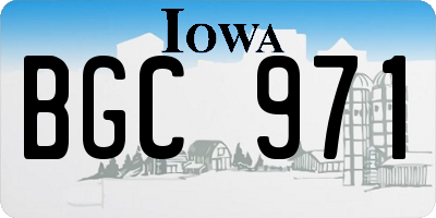 IA license plate BGC971