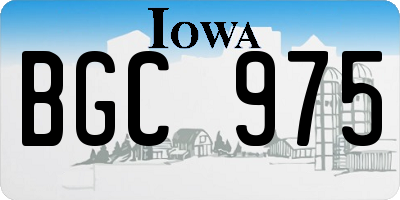 IA license plate BGC975