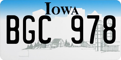 IA license plate BGC978