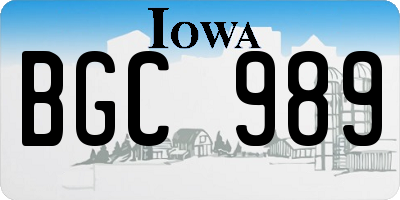 IA license plate BGC989