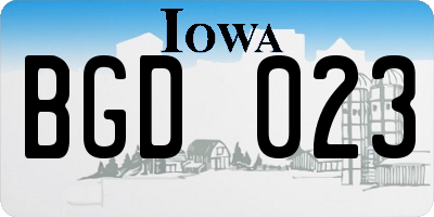 IA license plate BGD023