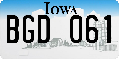 IA license plate BGD061