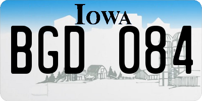 IA license plate BGD084