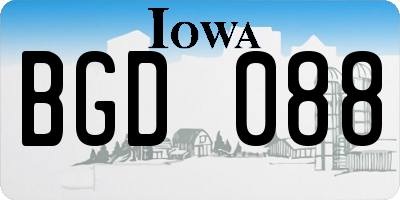 IA license plate BGD088