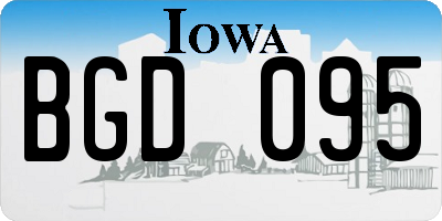 IA license plate BGD095