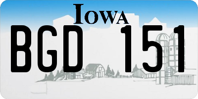 IA license plate BGD151