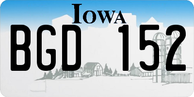 IA license plate BGD152
