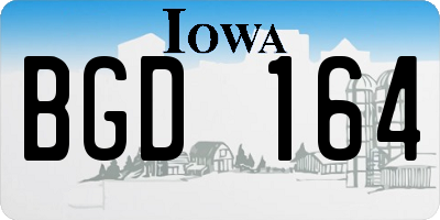 IA license plate BGD164