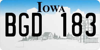 IA license plate BGD183