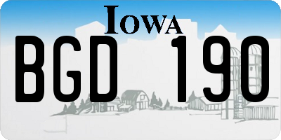 IA license plate BGD190