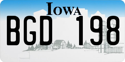 IA license plate BGD198
