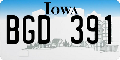 IA license plate BGD391