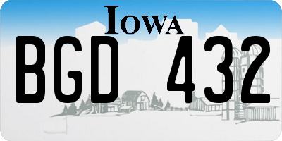 IA license plate BGD432