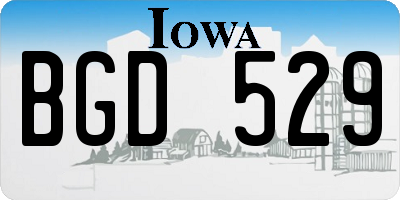 IA license plate BGD529