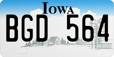 IA license plate BGD564