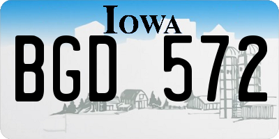 IA license plate BGD572