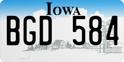 IA license plate BGD584