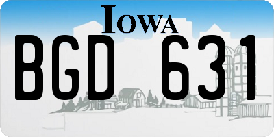 IA license plate BGD631
