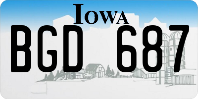 IA license plate BGD687