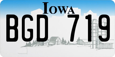 IA license plate BGD719