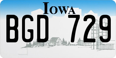 IA license plate BGD729