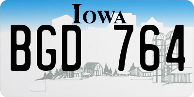 IA license plate BGD764