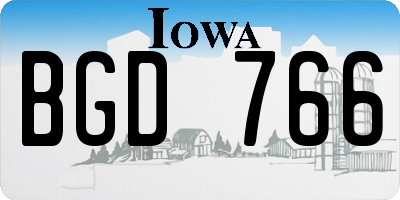 IA license plate BGD766