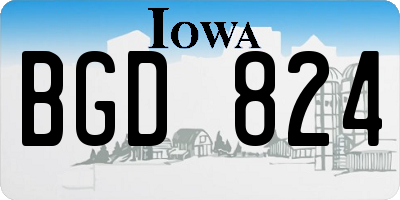 IA license plate BGD824