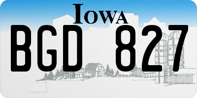IA license plate BGD827
