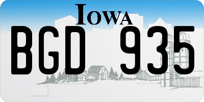 IA license plate BGD935